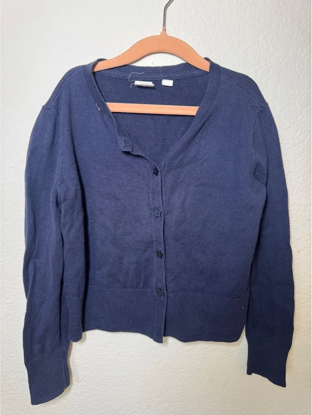 GAP Kids Navy Blue Button-Up Cardigan Sweater, Size Small